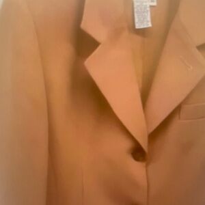 Talbots Tan Beuge Wool Suit Jacket Blazer size 10
